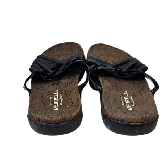 Merrell Womens District Mahana Leather Slip On Strappy Sandals, Black Size 8 - Picture 6 of 8
